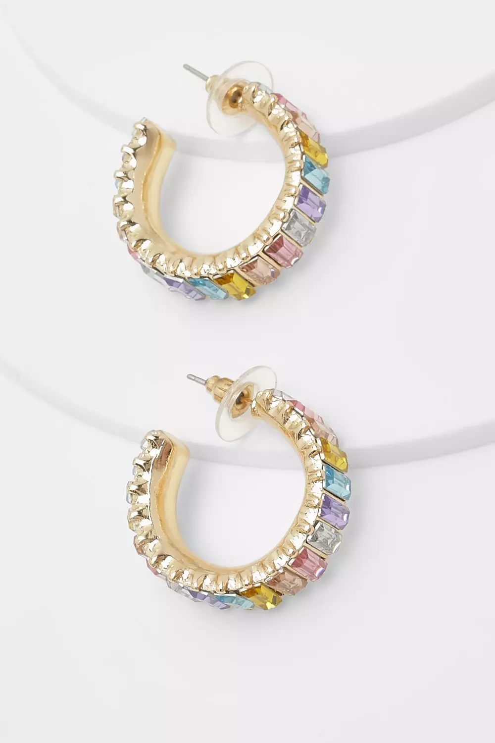 Rainbow hot sale baguette hoops